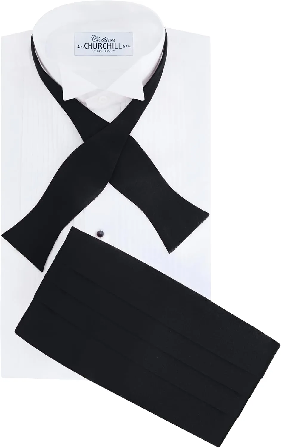 100% Silk Self-Tie Bow Tie and Cummerbund Set for Tuxedo, Wedding, Black-Tie Event- 16MM Silk, Gift Box