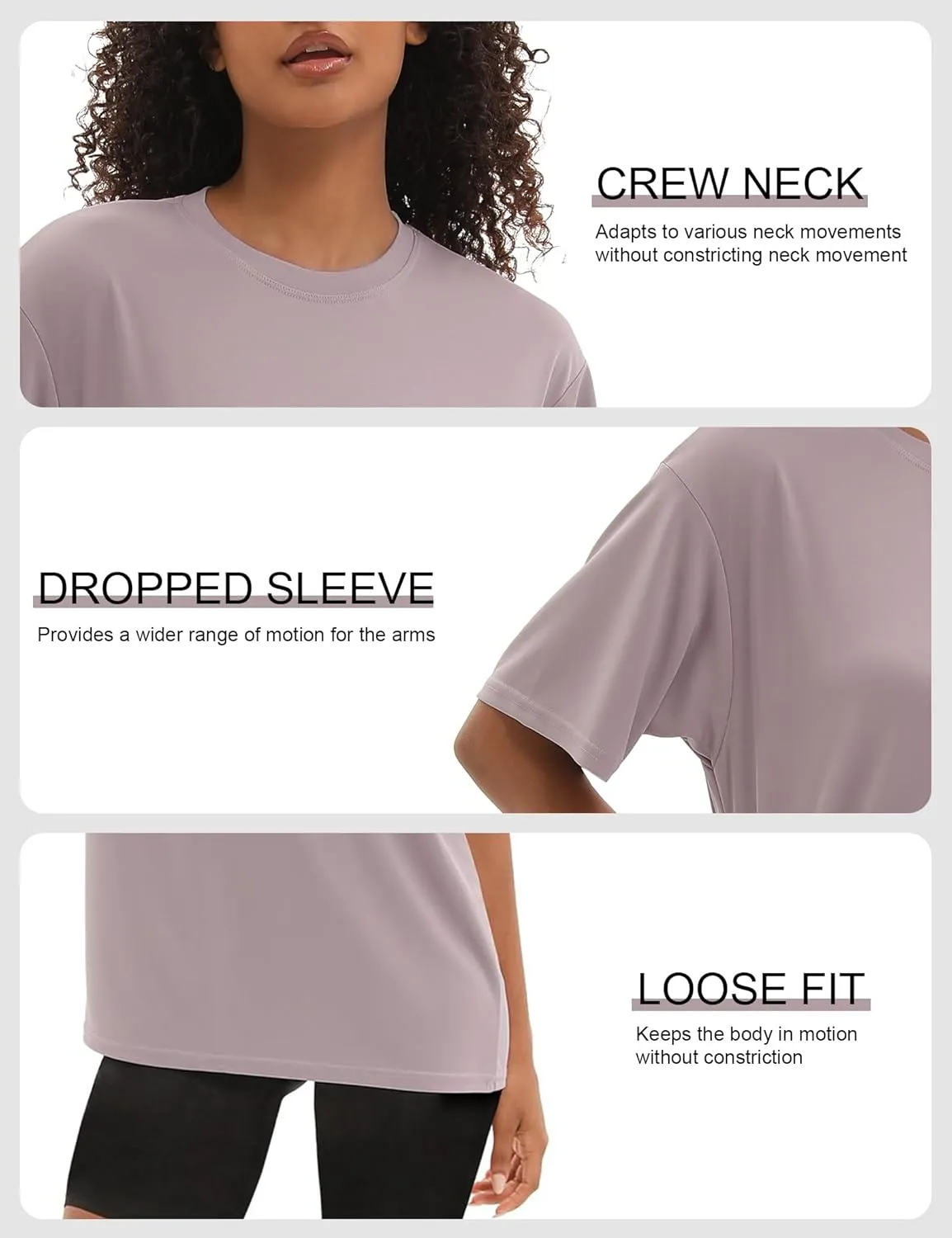 1/5 Pack Workout Oversized T Shirts for Women, Short Sleeve Plus Size Baggy Dry Fit Athletic Gym Shirts Tops Tees