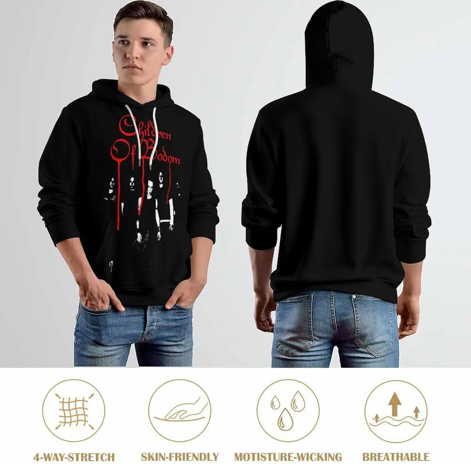 3D Hoodie Outerwear Long Sleeve Mens Vintage Hooded Tops Sweater Costume