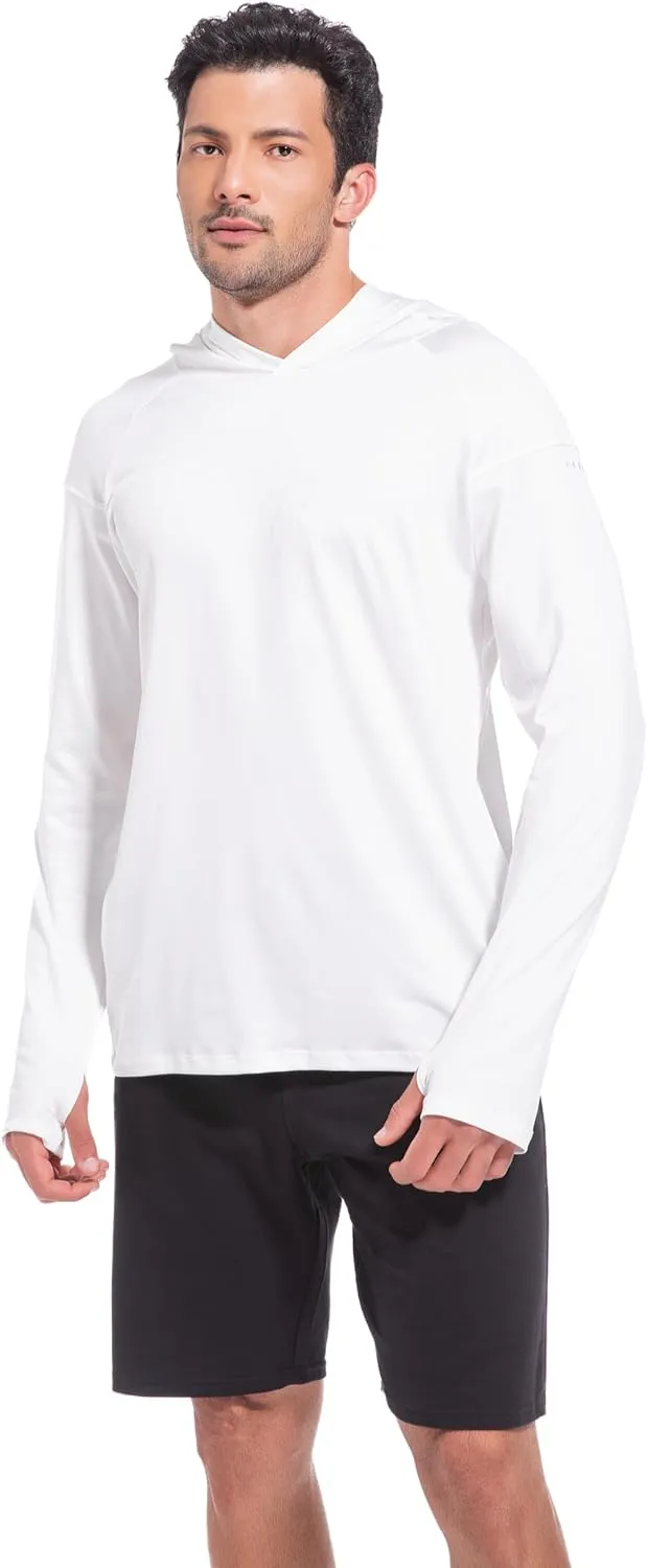 4 Pack Men's Sun Shirts UPF 50  Rash Guard Long Sleeve Sun Protection Hoodies UV Fishing Athletic Workout Hiking Hooded