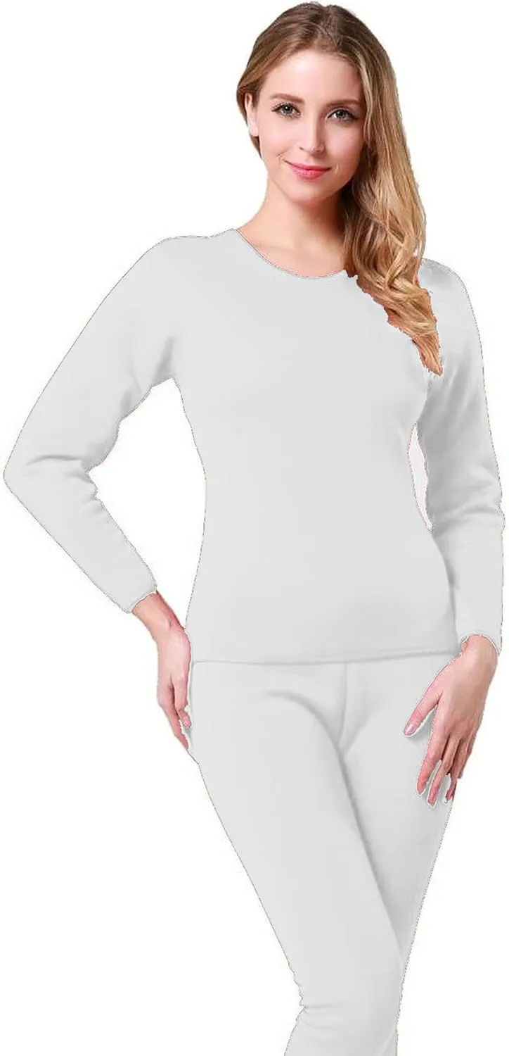 9M Women's Ultra-Soft Fleece Lined Thermal Base Layer Top & Bottom Underwear Set