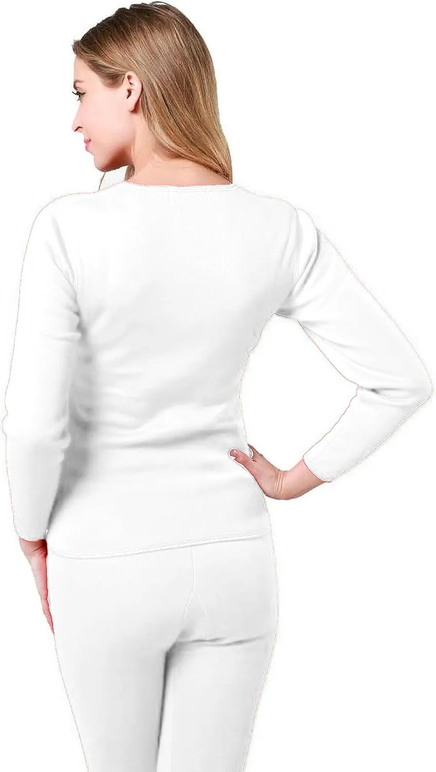 9M Women's Ultra-Soft Fleece Lined Thermal Base Layer Top & Bottom Underwear Set