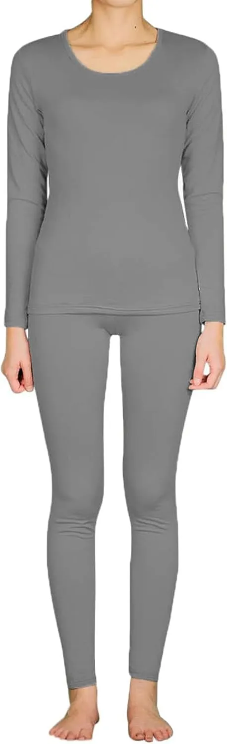 9M Women's Ultra-Soft Fleece Lined Thermal Base Layer Top & Bottom Underwear Set