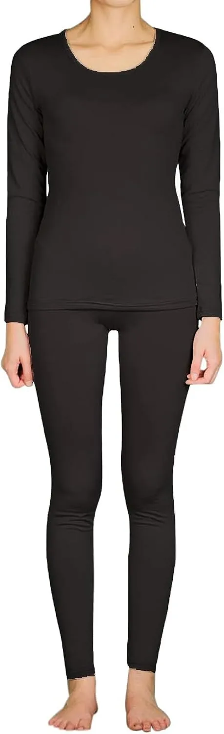 9M Women's Ultra-Soft Fleece Lined Thermal Base Layer Top & Bottom Underwear Set