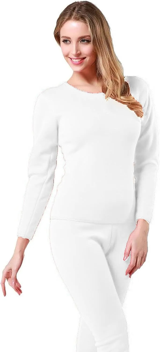 9M Women's Ultra-Soft Fleece Lined Thermal Base Layer Top & Bottom Underwear Set