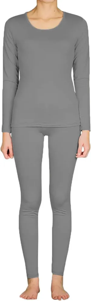 9M Women's Ultra-Soft Fleece Lined Thermal Base Layer Top & Bottom Underwear Set
