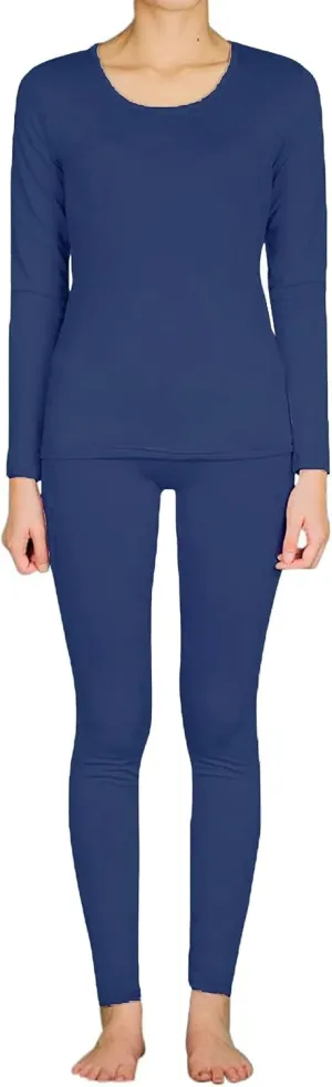 9M Women's Ultra-Soft Fleece Lined Thermal Base Layer Top & Bottom Underwear Set