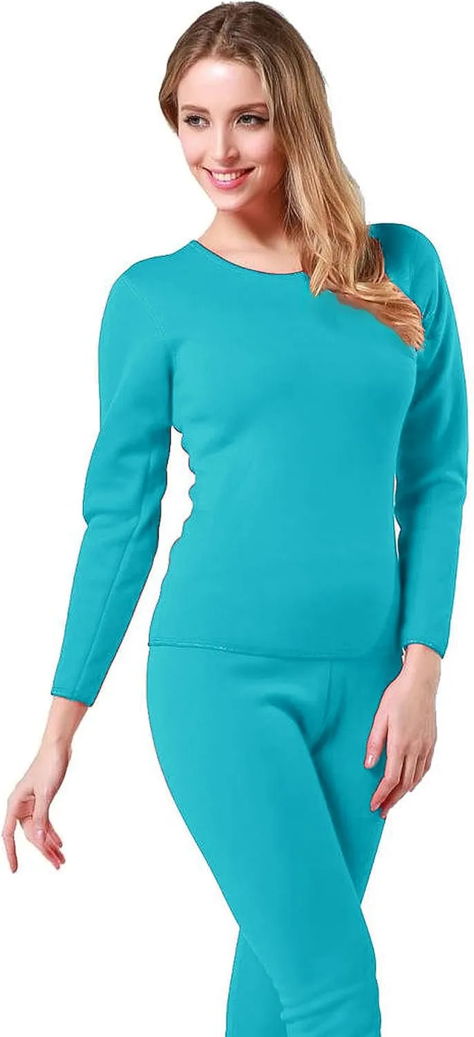 9M Women's Ultra-Soft Fleece Lined Thermal Base Layer Top & Bottom Underwear Set
