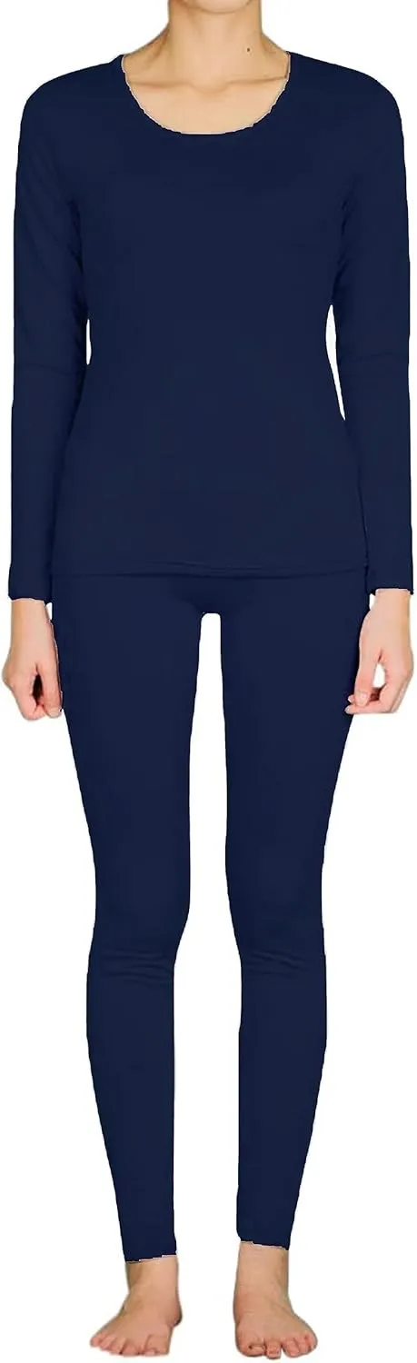 9M Women's Ultra-Soft Fleece Lined Thermal Base Layer Top & Bottom Underwear Set