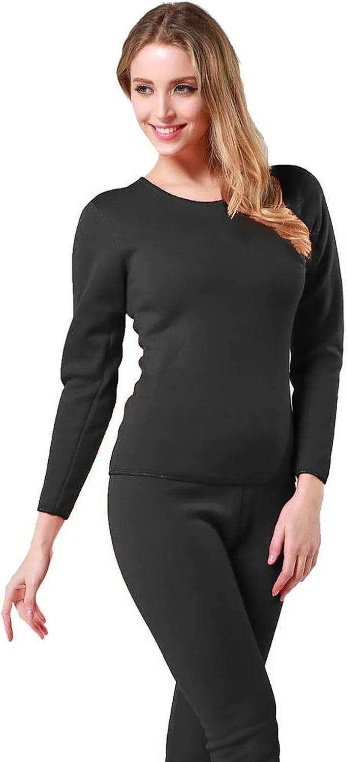 9M Women's Ultra-Soft Fleece Lined Thermal Base Layer Top & Bottom Underwear Set
