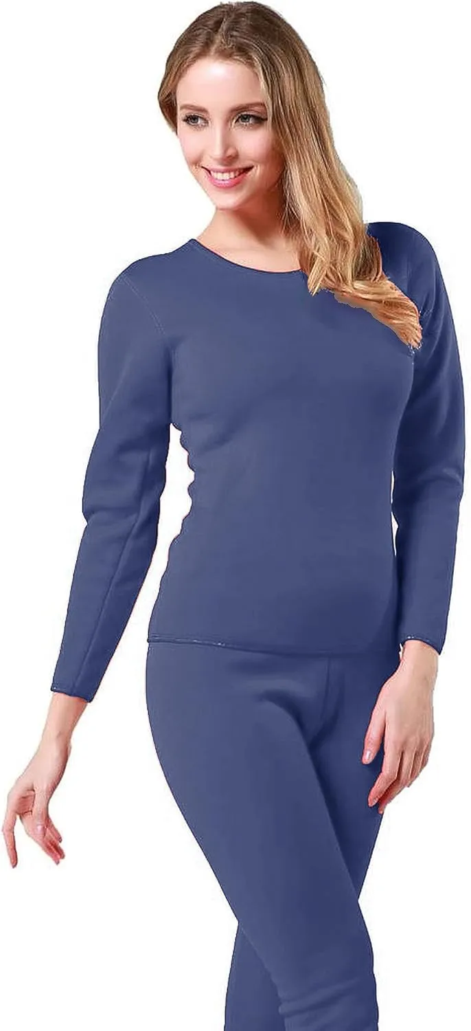 9M Women's Ultra-Soft Fleece Lined Thermal Base Layer Top & Bottom Underwear Set