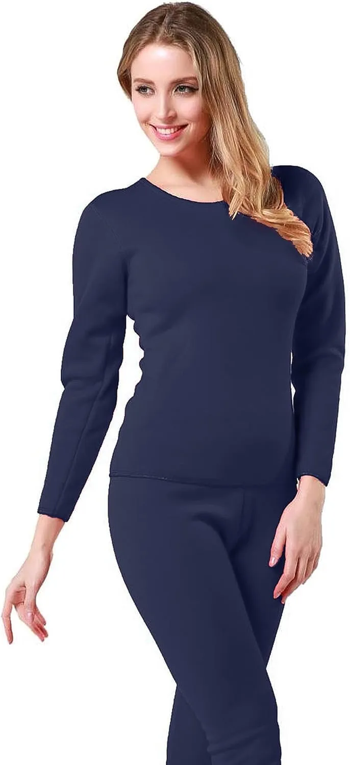9M Women's Ultra-Soft Fleece Lined Thermal Base Layer Top & Bottom Underwear Set