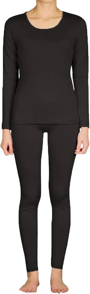 9M Women's Ultra-Soft Fleece Lined Thermal Base Layer Top & Bottom Underwear Set