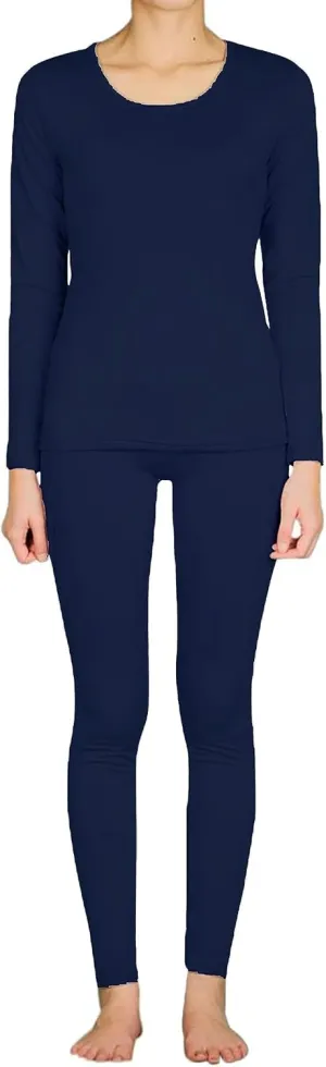 9M Women's Ultra-Soft Fleece Lined Thermal Base Layer Top & Bottom Underwear Set