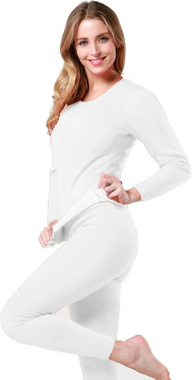 9M Women's Ultra-Soft Fleece Lined Thermal Base Layer Top & Bottom Underwear Set