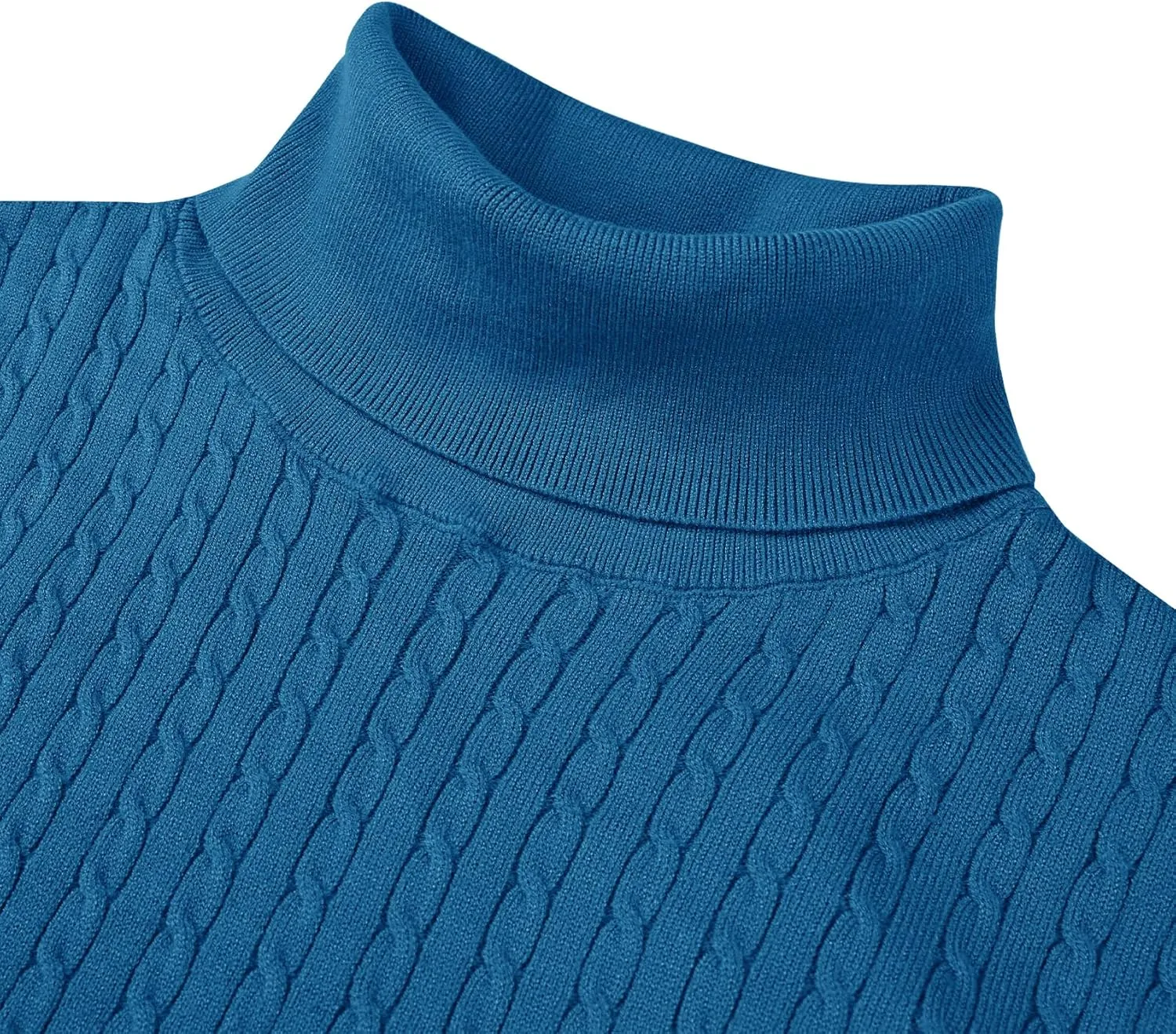 Alimens & Gentle Mens Turtleneck Slim Fit Sweater Long Sleeve Cable Knitted Twisted Pullover Soft Casual Winter Tops for Men