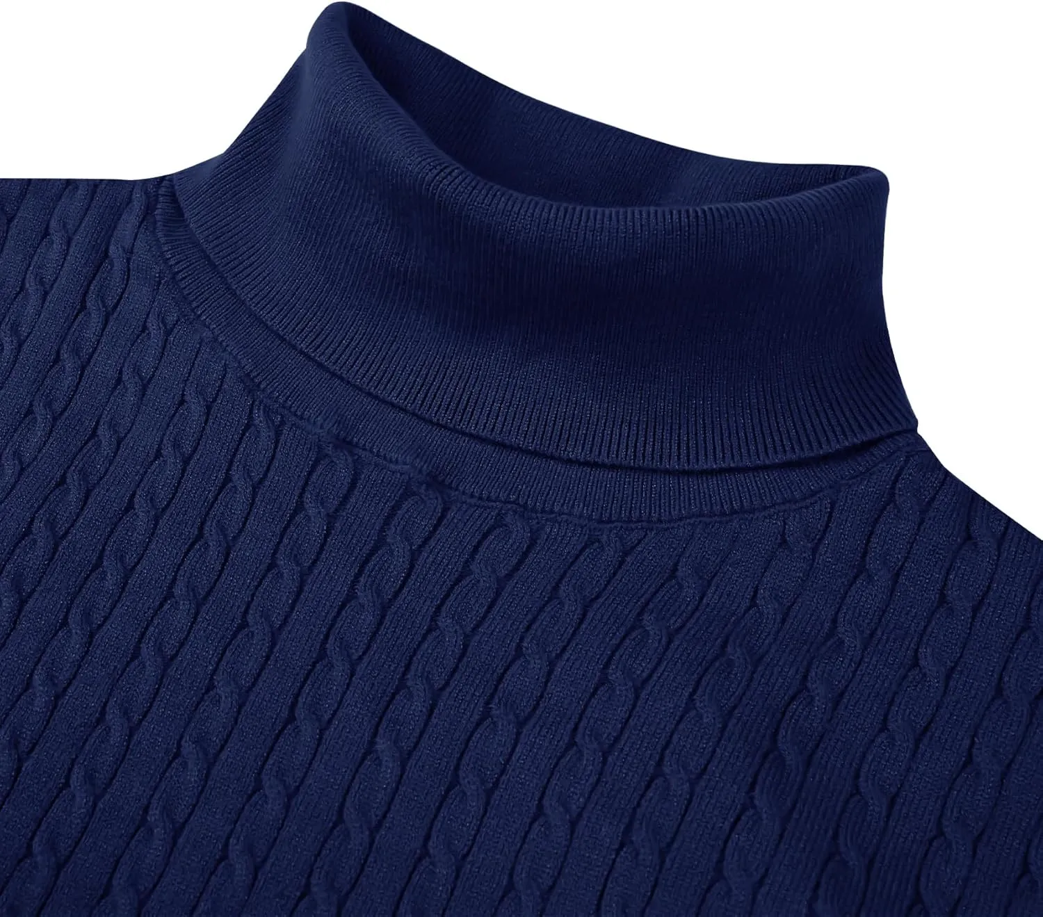 Alimens & Gentle Mens Turtleneck Slim Fit Sweater Long Sleeve Cable Knitted Twisted Pullover Soft Casual Winter Tops for Men