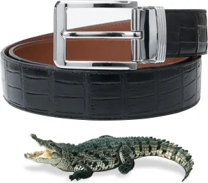 Alligator Leather Belt Men Crocodile Belly 1.5" width Pin Gold Buckle Removal Dress Golf Luxury Premium Handmade