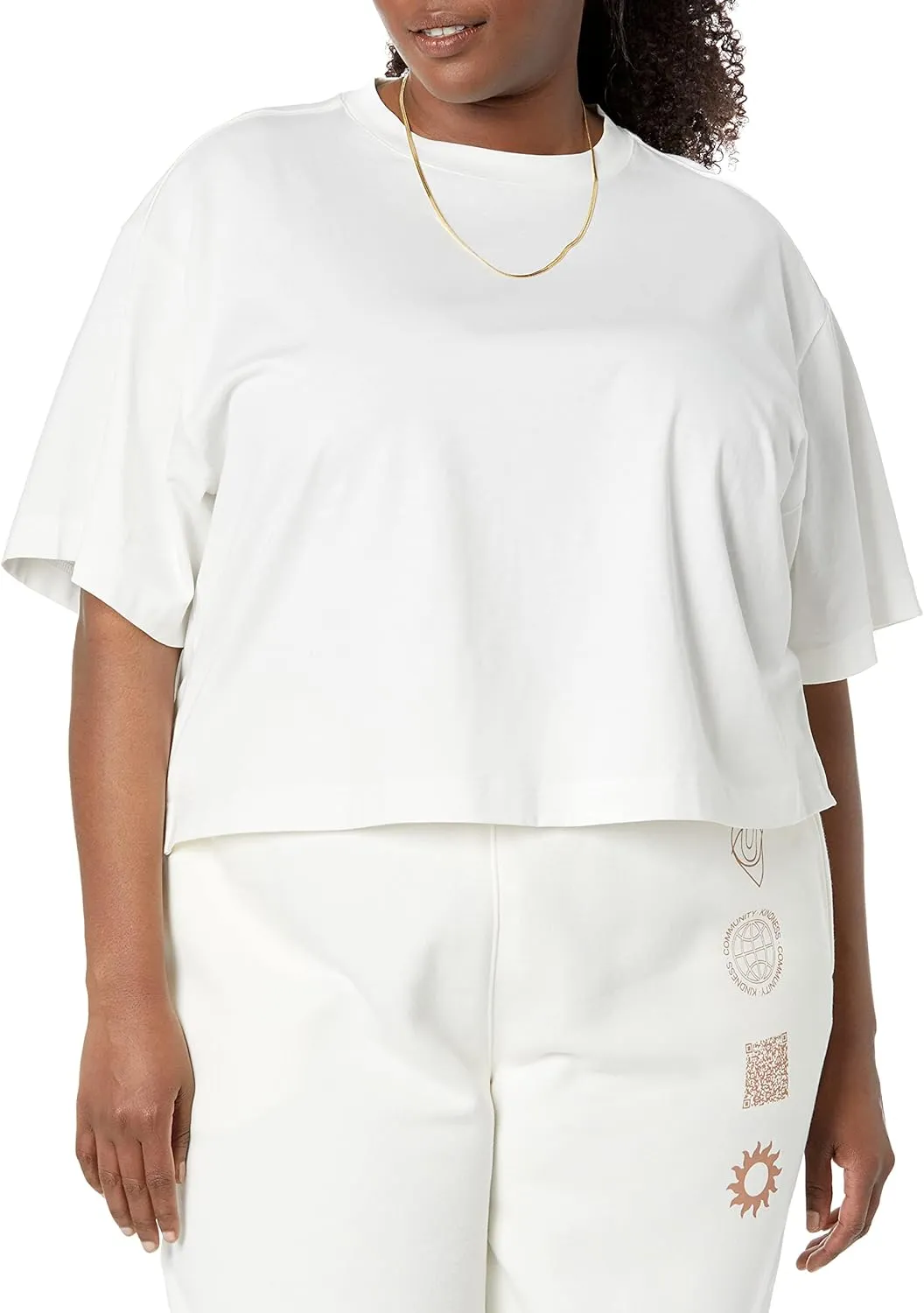 Amazon Essentials Women's Organic Cotton Drop Shoulder Relaxed Boxy Short-Sleeve T-Shirt (Available in Plus Size)