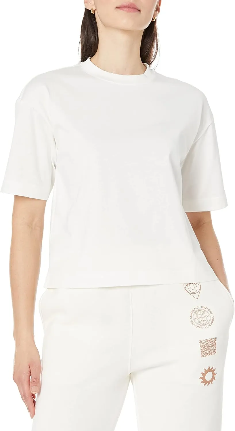 Amazon Essentials Women's Organic Cotton Drop Shoulder Relaxed Boxy Short-Sleeve T-Shirt (Available in Plus Size)