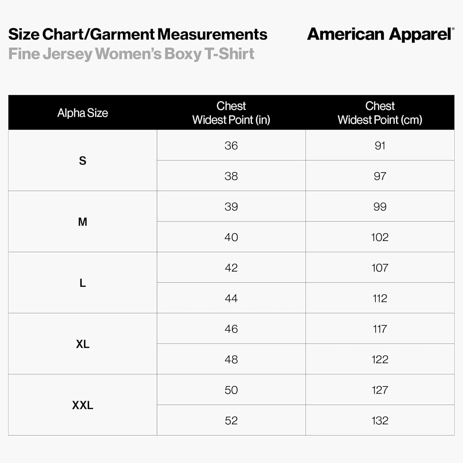 American Apparel Women's Fine Jersey Boxy T-Shirt, Style G102, 2-Pack