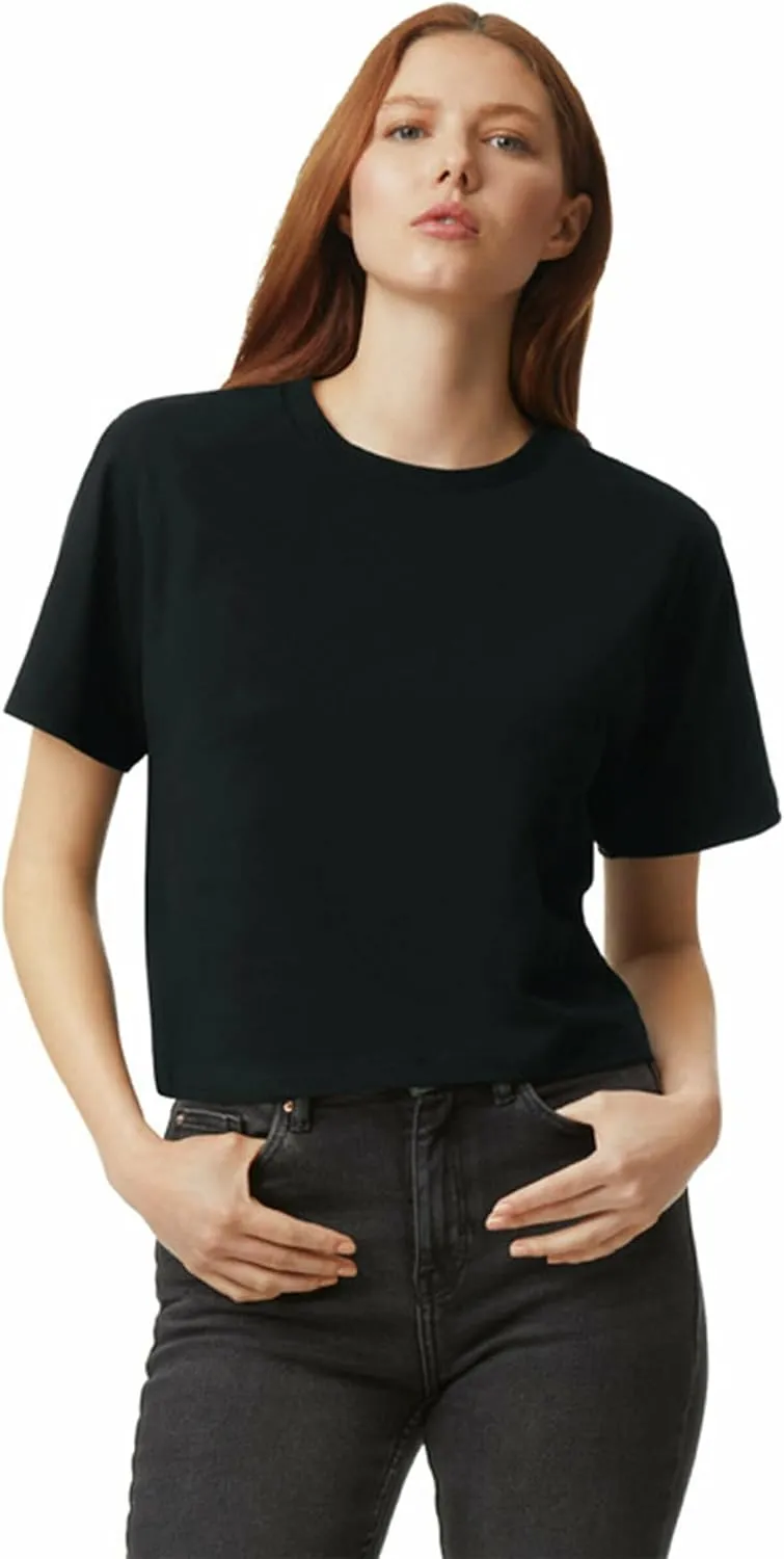 American Apparel Women's Fine Jersey Boxy T-Shirt, Style G102, 2-Pack