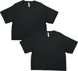 American Apparel Women's Fine Jersey Boxy T-Shirt, Style G102, 2-Pack