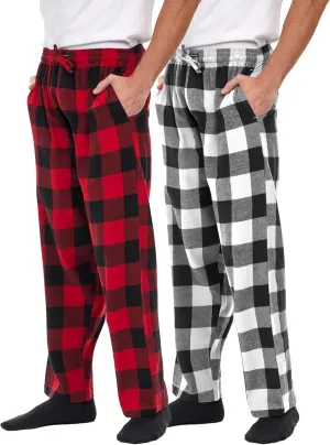 Andrew Scott Men's Cotton Super Soft Flannel Plaid Pajama Pants- 2 Pack