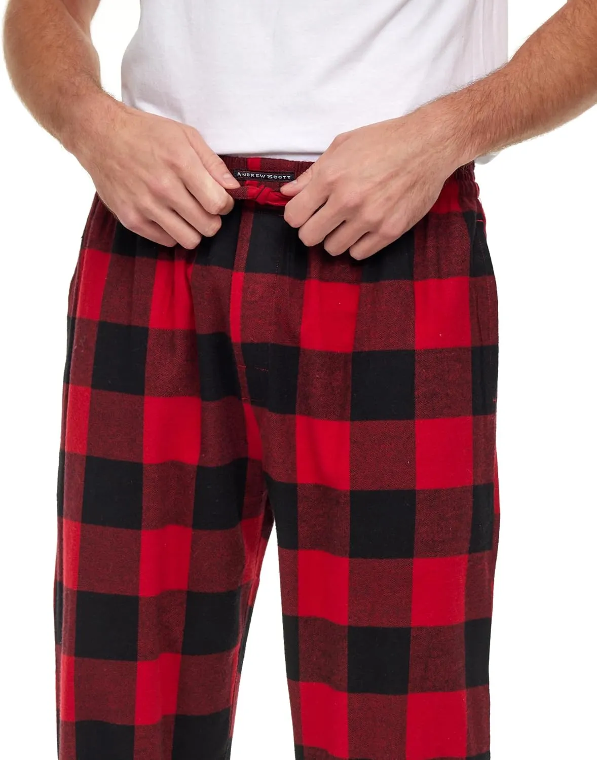 Andrew Scott Men's Cotton Super Soft Flannel Plaid Pajama Pants- 2 Pack