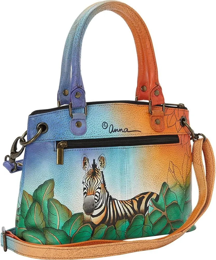 Anna by Anuschka Women's Original Genuine Leather Hand-Painted Small Satchel - Leather Handbag for Women
