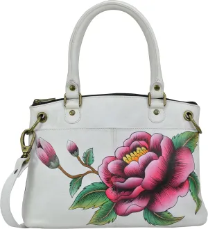 Anna by Anuschka Women's Original Genuine Leather Hand-Painted Small Satchel - Leather Handbag for Women