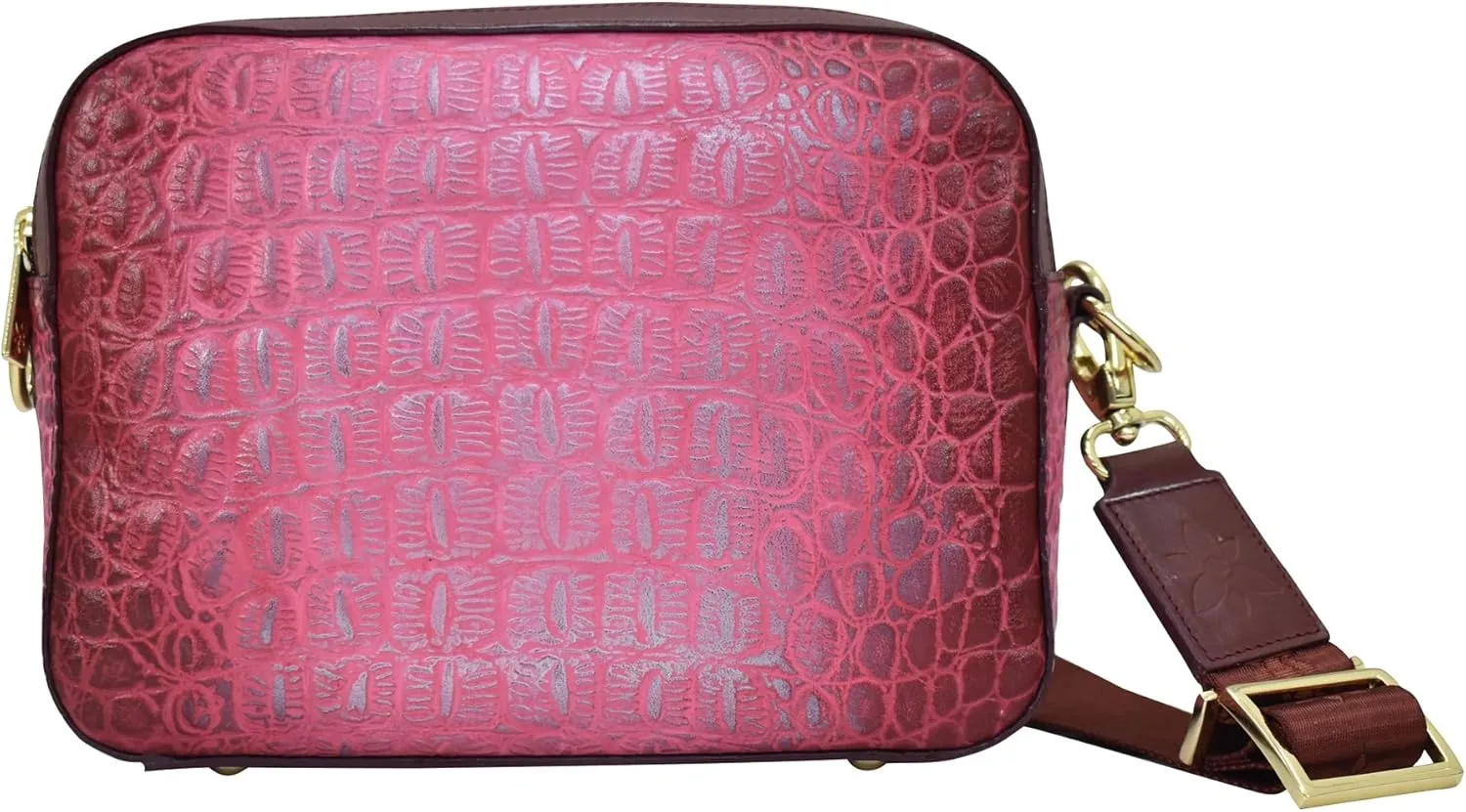 Anuschka Women's Original Hand-Painted Leather Twin Top Messenger