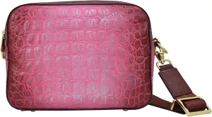 Anuschka Women's Original Hand-Painted Leather Twin Top Messenger