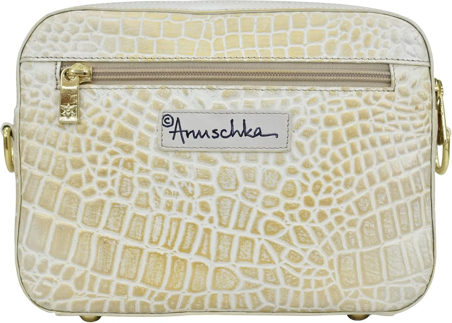 Anuschka Women's Original Hand-Painted Leather Twin Top Messenger