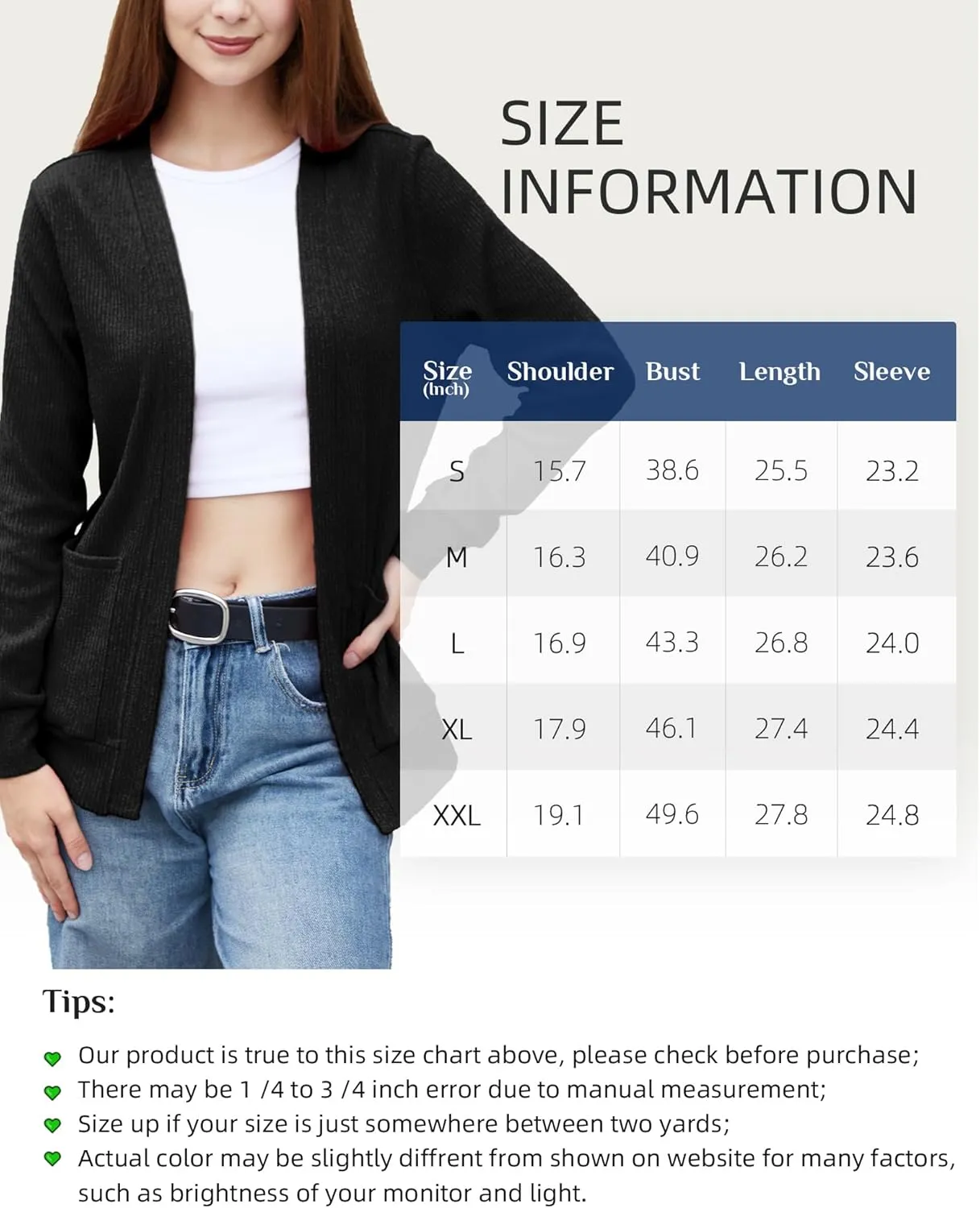Argstar Women's Cardigan with 4 Pockets (Available in Inner Pocket)