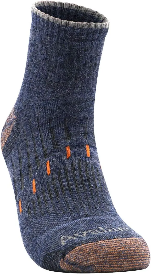 Avalanche Men's Odor Resistant Copper Wool Blend Quarter Socks With Arch Support 2Pack