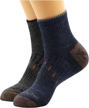 Avalanche Men's Odor Resistant Copper Wool Blend Quarter Socks With Arch Support 2Pack
