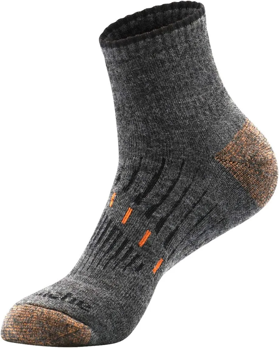 Avalanche Men's Odor Resistant Copper Wool Blend Quarter Socks With Arch Support 2Pack