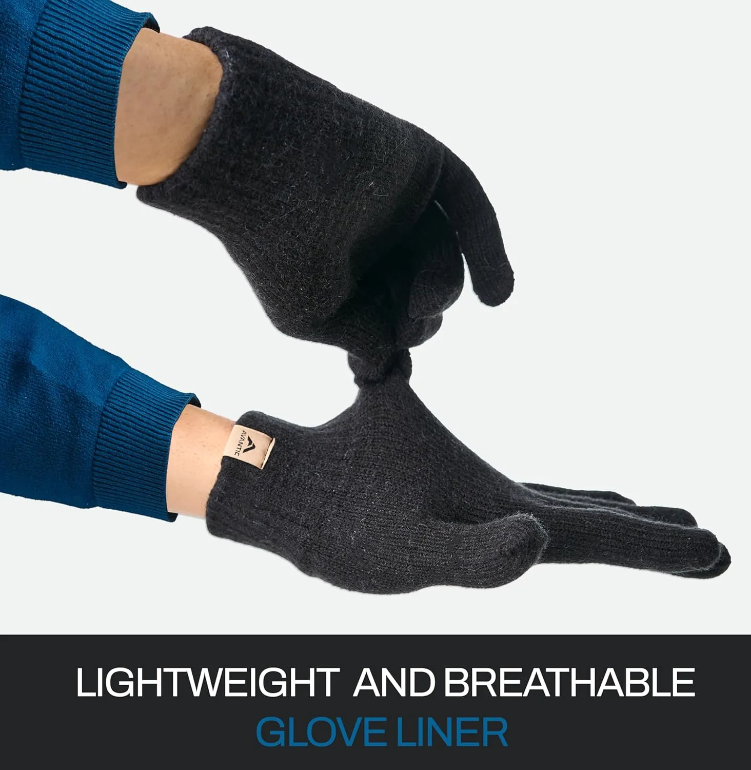 Avantic Alpaca Wool Gloves for Men & Women for Ski & Cold Weather, Touchscreen Fingers, Thermal Warm Knit Glove, Light & Soft