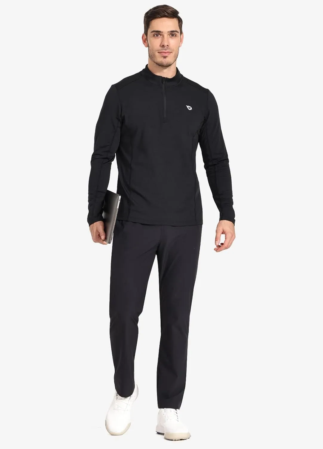 baleaf Men's Running Pants Elastic Waist Lightweight Jogging Stretch Golf Workout Pants with Zipper Pockets