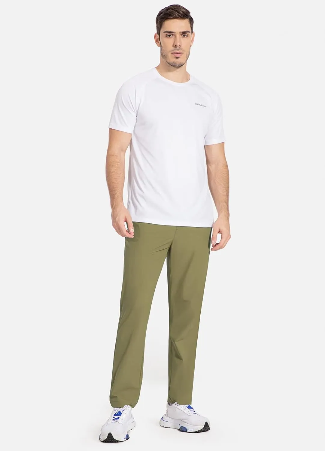 baleaf Men's Running Pants Elastic Waist Lightweight Jogging Stretch Golf Workout Pants with Zipper Pockets