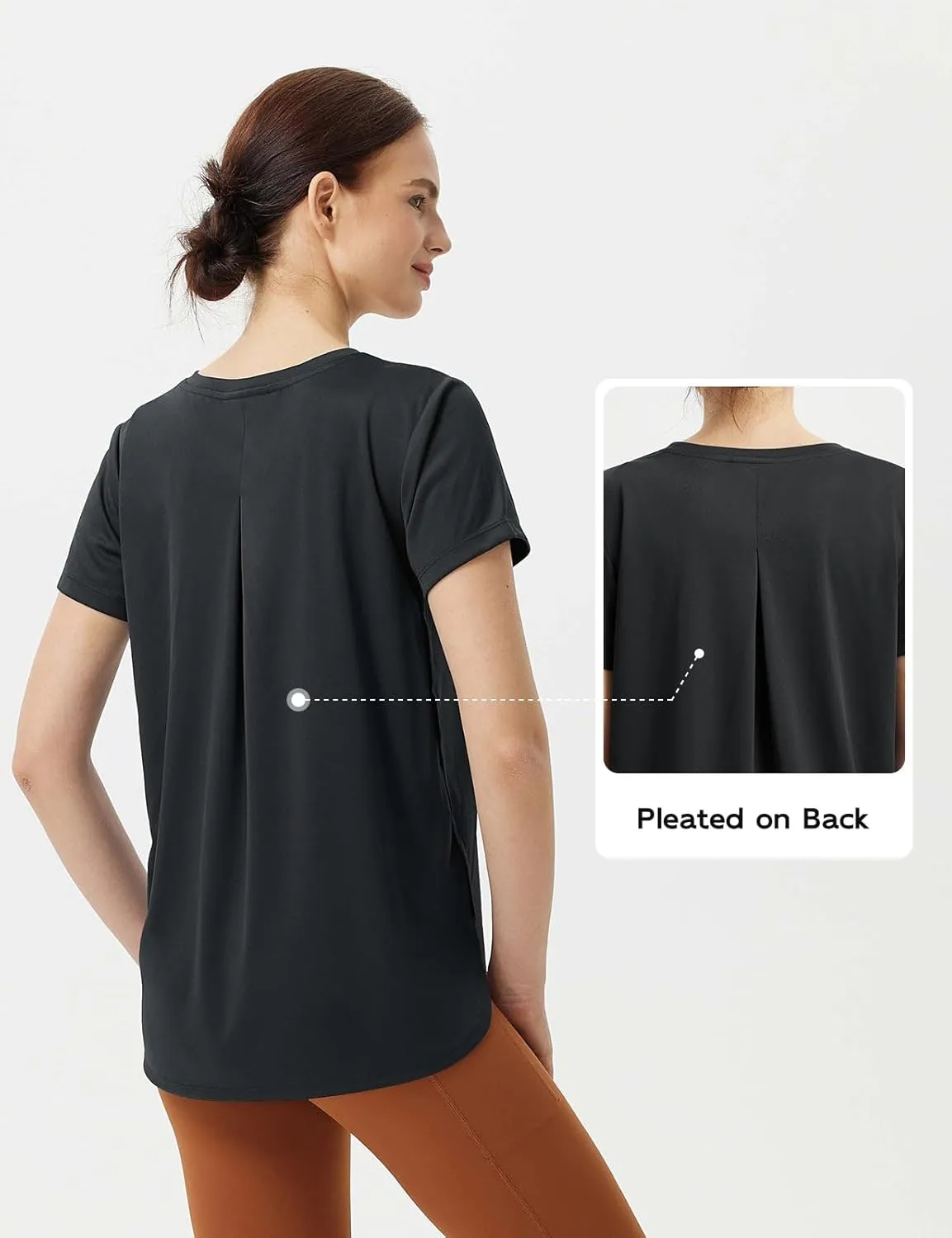 baleaf Women's Short Sleeve Workout Shirts Athletic Running Yoga Tops with Curved Hem Quick Dry Sun T-Shirt UPF 50 