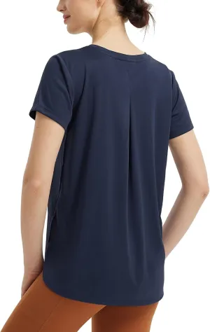 baleaf Women's Short Sleeve Workout Shirts Athletic Running Yoga Tops with Curved Hem Quick Dry Sun T-Shirt UPF 50 