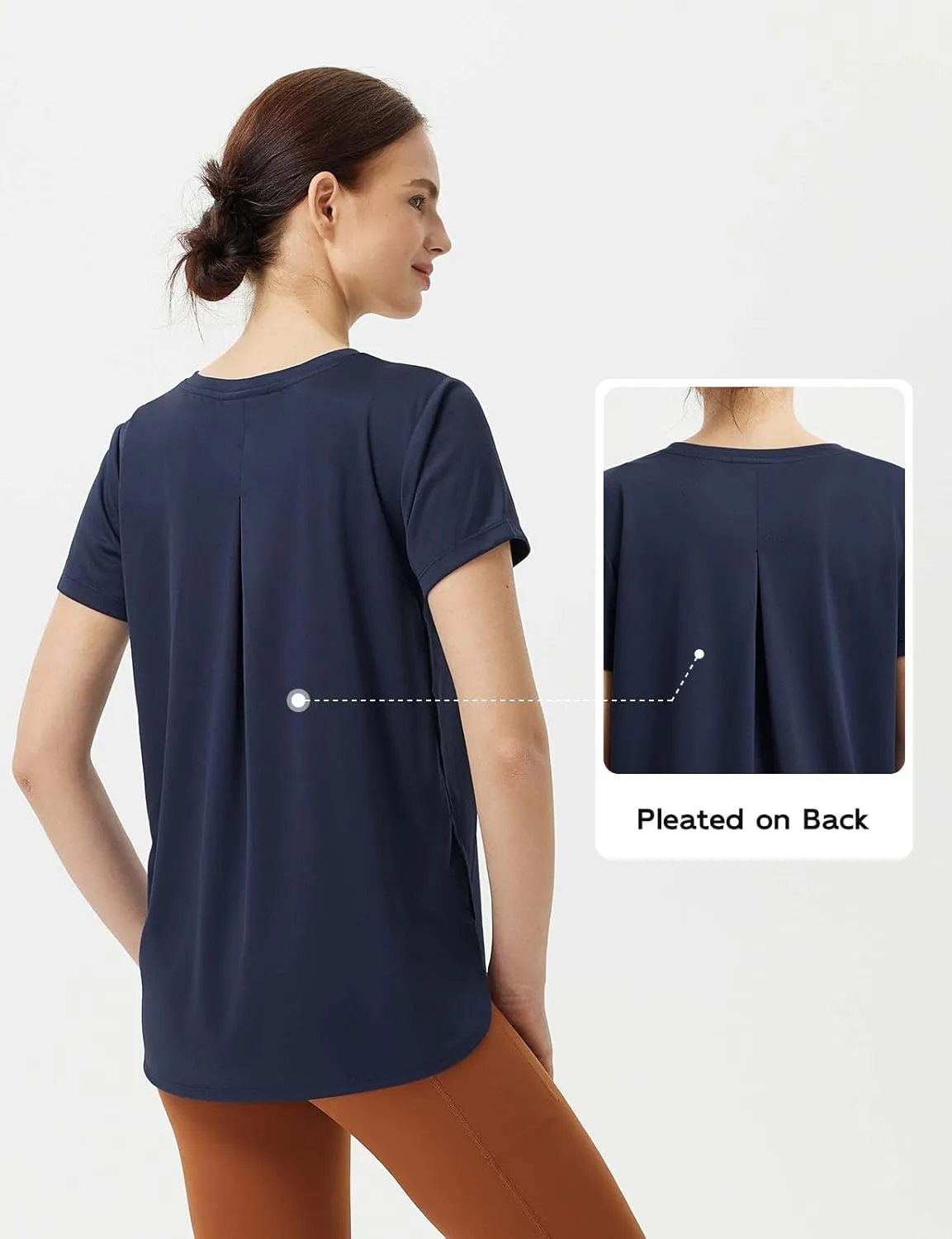 baleaf Women's Short Sleeve Workout Shirts Athletic Running Yoga Tops with Curved Hem Quick Dry Sun T-Shirt UPF 50 