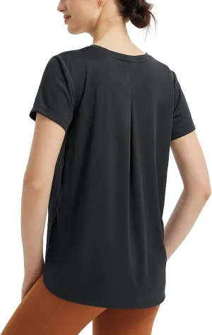 baleaf Women's Short Sleeve Workout Shirts Athletic Running Yoga Tops with Curved Hem Quick Dry Sun T-Shirt UPF 50 