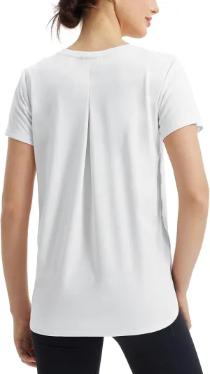 baleaf Women's Short Sleeve Workout Shirts Athletic Running Yoga Tops with Curved Hem Quick Dry Sun T-Shirt UPF 50 