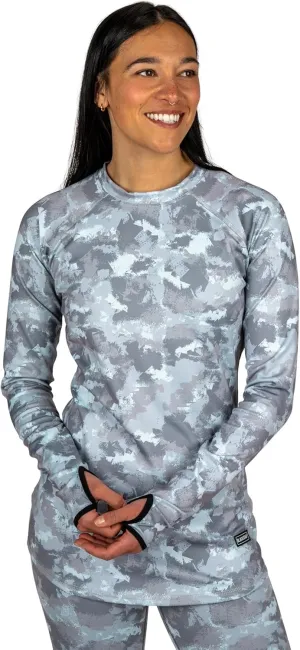 BLACKSTRAP Women's Cloudchaser Base Layer Crewneck Long Sleeve Top, Maximum Warmth and Comfort, [Black, Small]