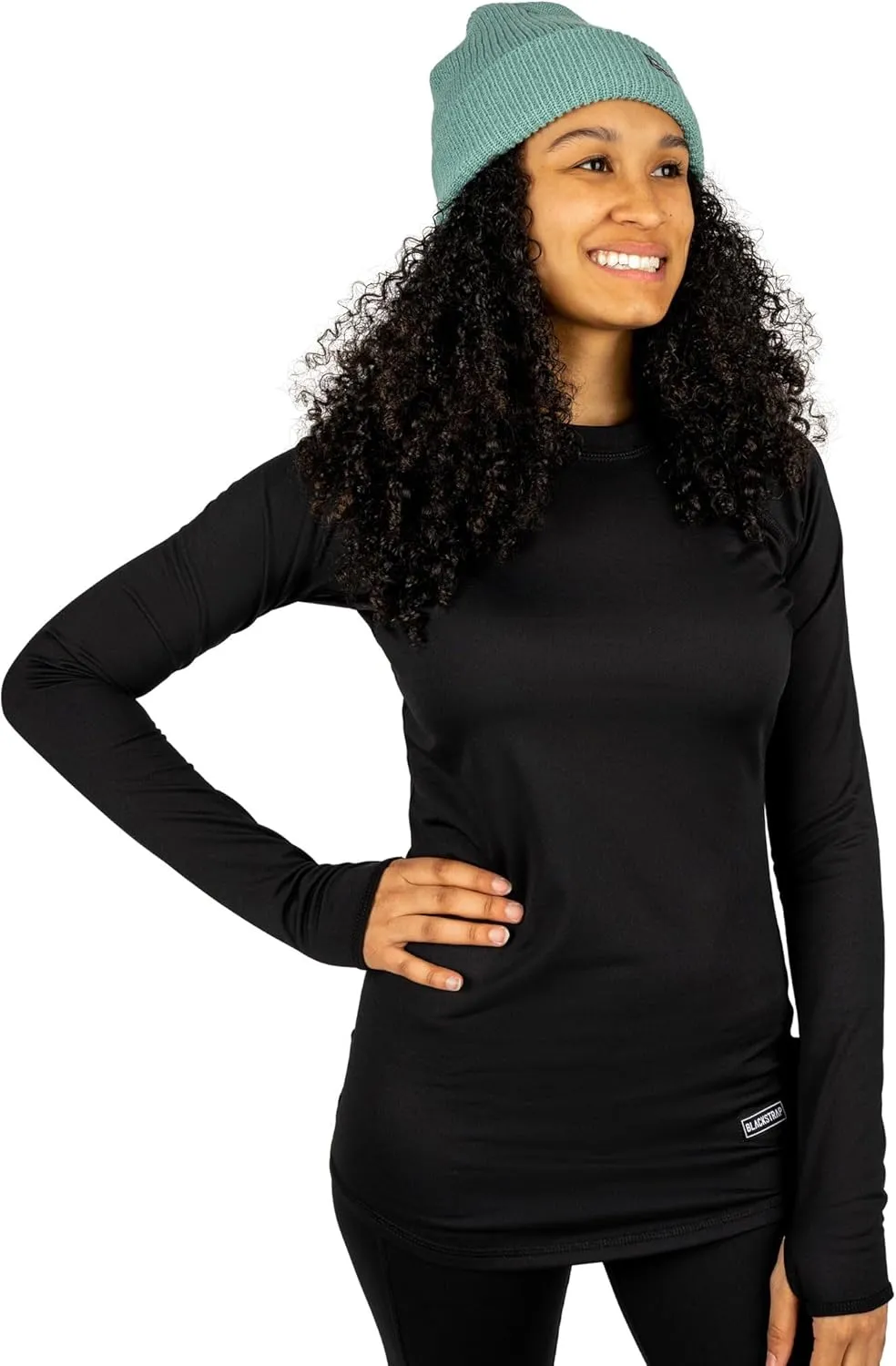 BLACKSTRAP Women's Cloudchaser Base Layer Crewneck Long Sleeve Top, Maximum Warmth and Comfort, [Black, Small]