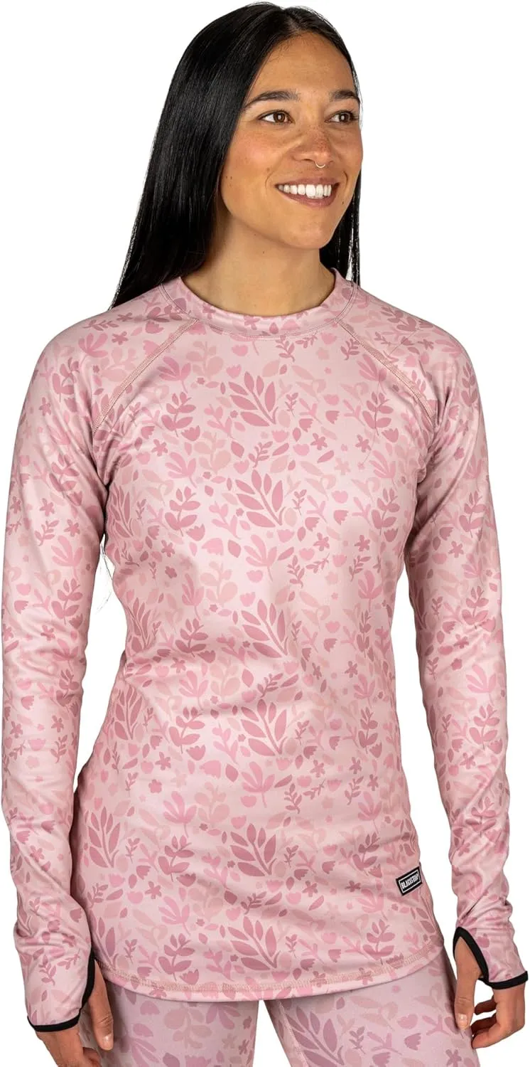 BLACKSTRAP Women's Cloudchaser Base Layer Crewneck Long Sleeve Top, Maximum Warmth and Comfort, [Black, Small]