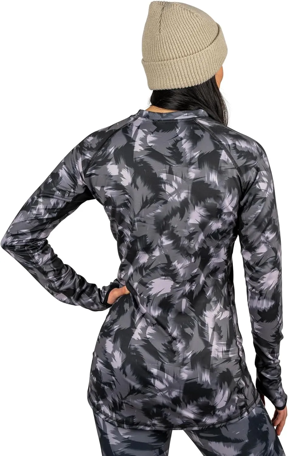 BLACKSTRAP Women's Cloudchaser Base Layer Crewneck Long Sleeve Top, Maximum Warmth and Comfort, [Black, Small]